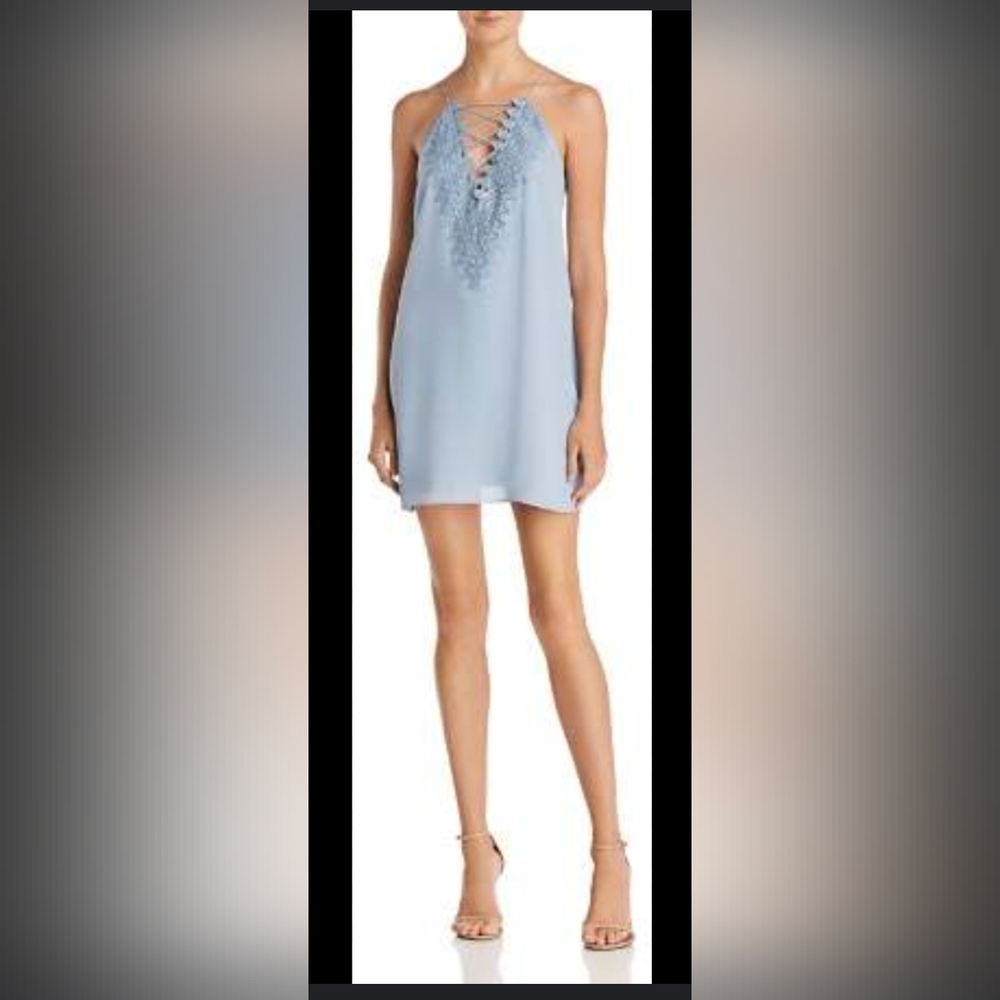 Wayf Blue Sheath Mini Dress Sleeveless Cocktail